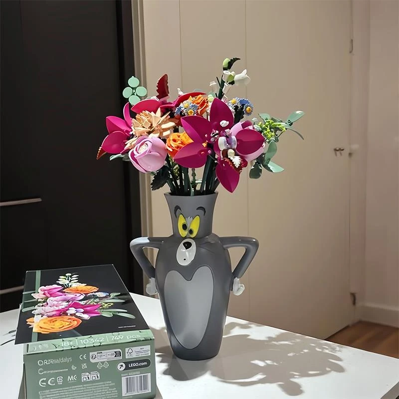 汤姆猫花瓶摆件客厅插花情绪稳定花瓶猫和老鼠周边桌面玄关装饰