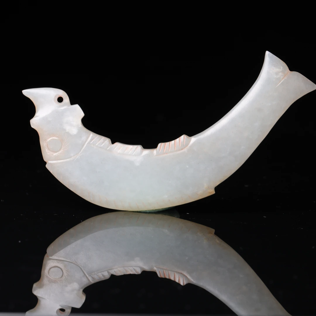 明代和田玉鱼形佩