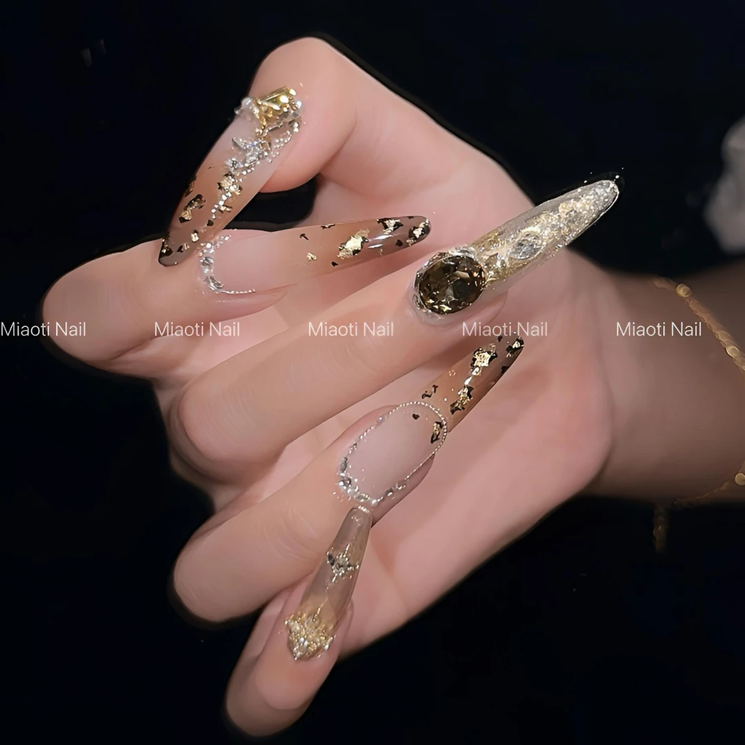 钻豹 | 10个甲型定制 | Miaoti | 纯手工穿戴甲