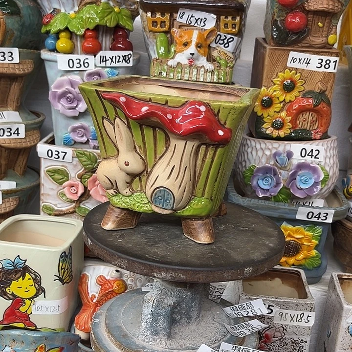 缘***。粗陶材质多肉花盆开播福利