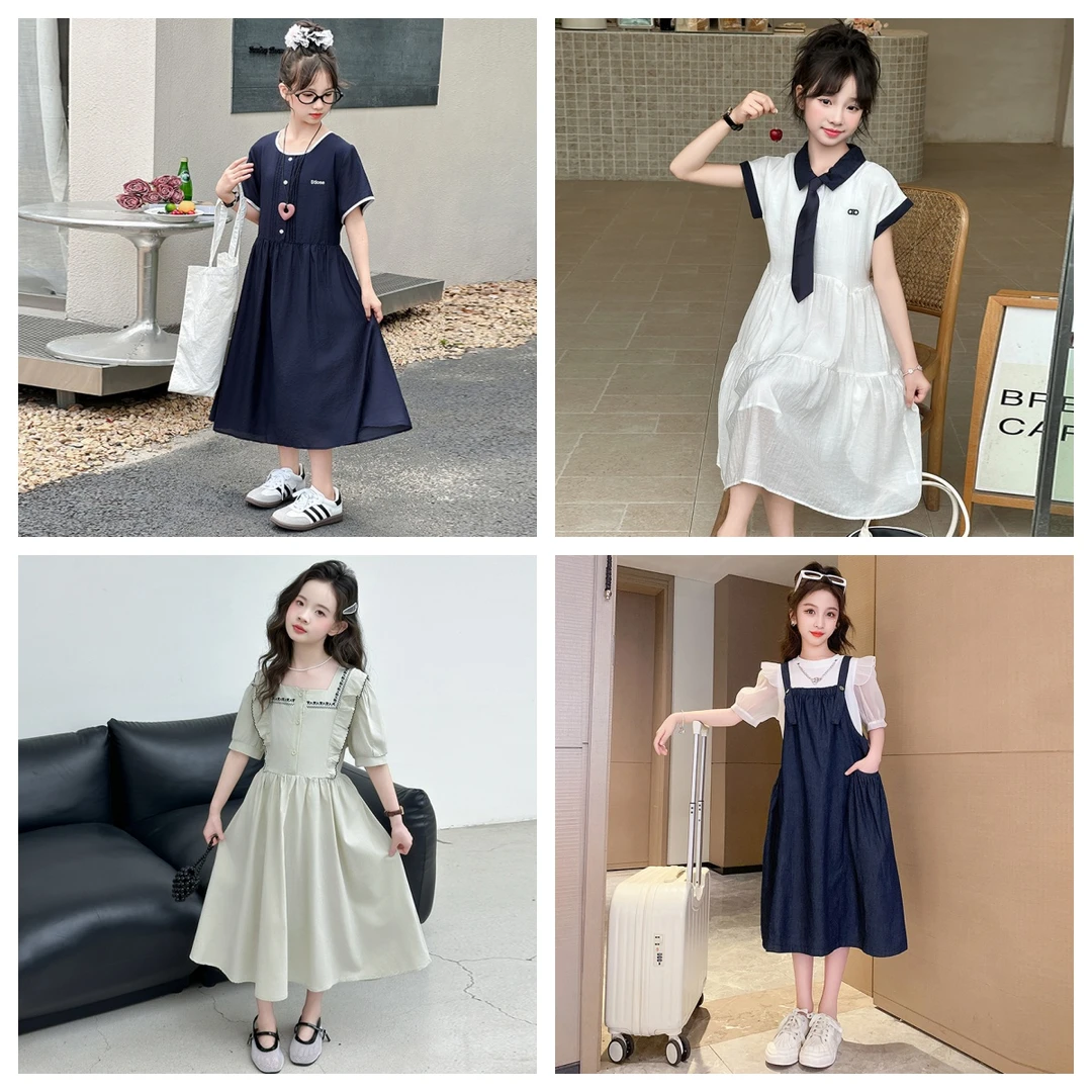 女童连衣裙夏季学院风裙子2025度假风新款女孩洋气衣服潮款高级感