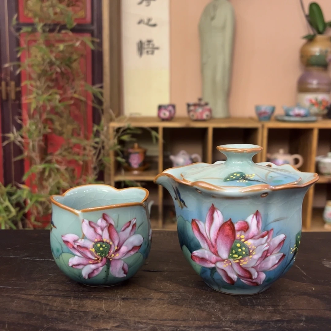 柴烧纯手工手绘陶瓷