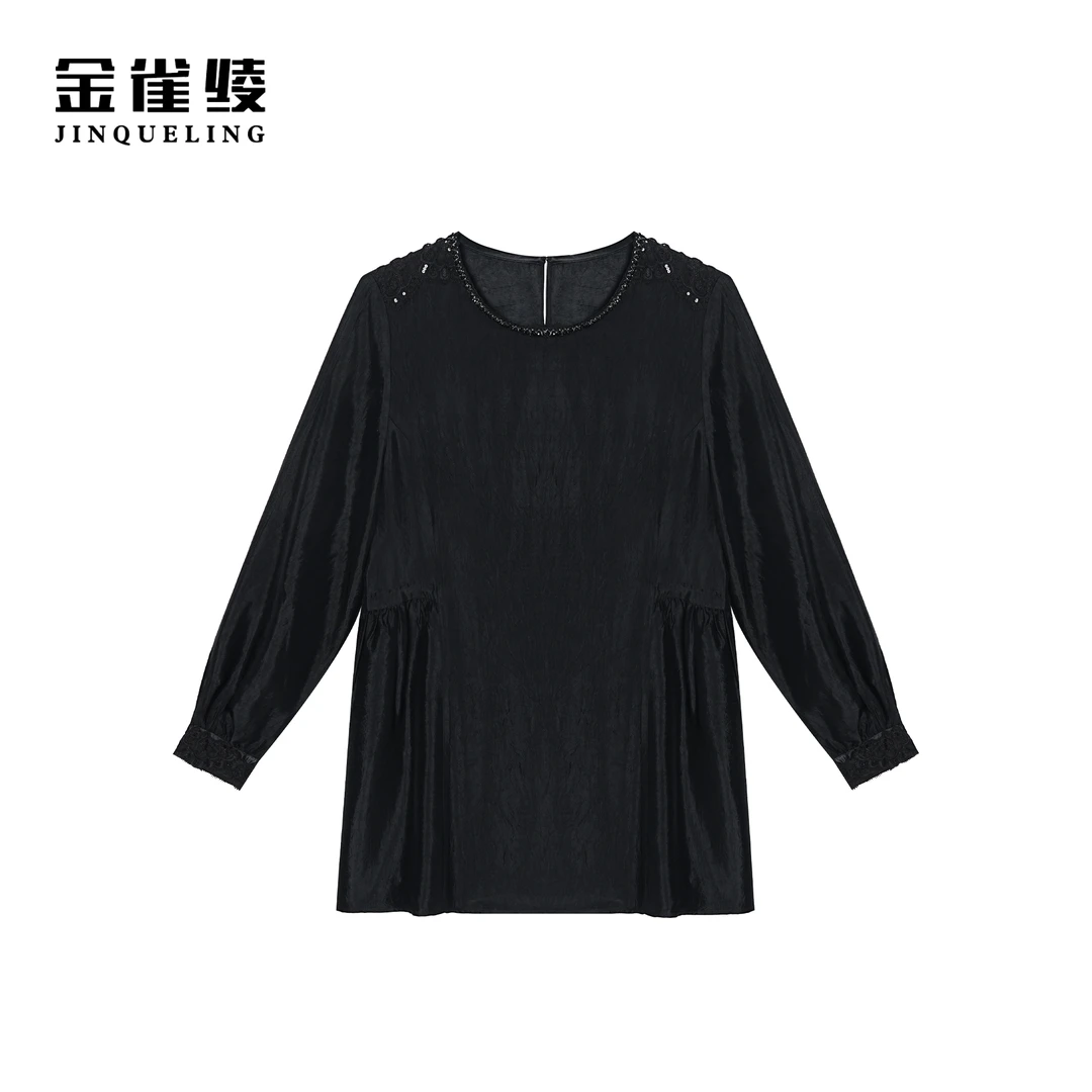 金雀绫【小夜曲】设计师款重工艺100醋酸显瘦时尚衬衫SZ1S20