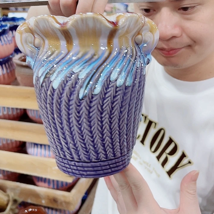 有孔，凑10元包邮陶瓷花盆发货！