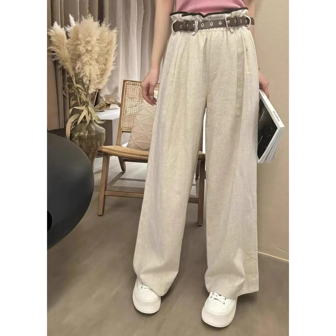 南油朱朱亚麻裤子596