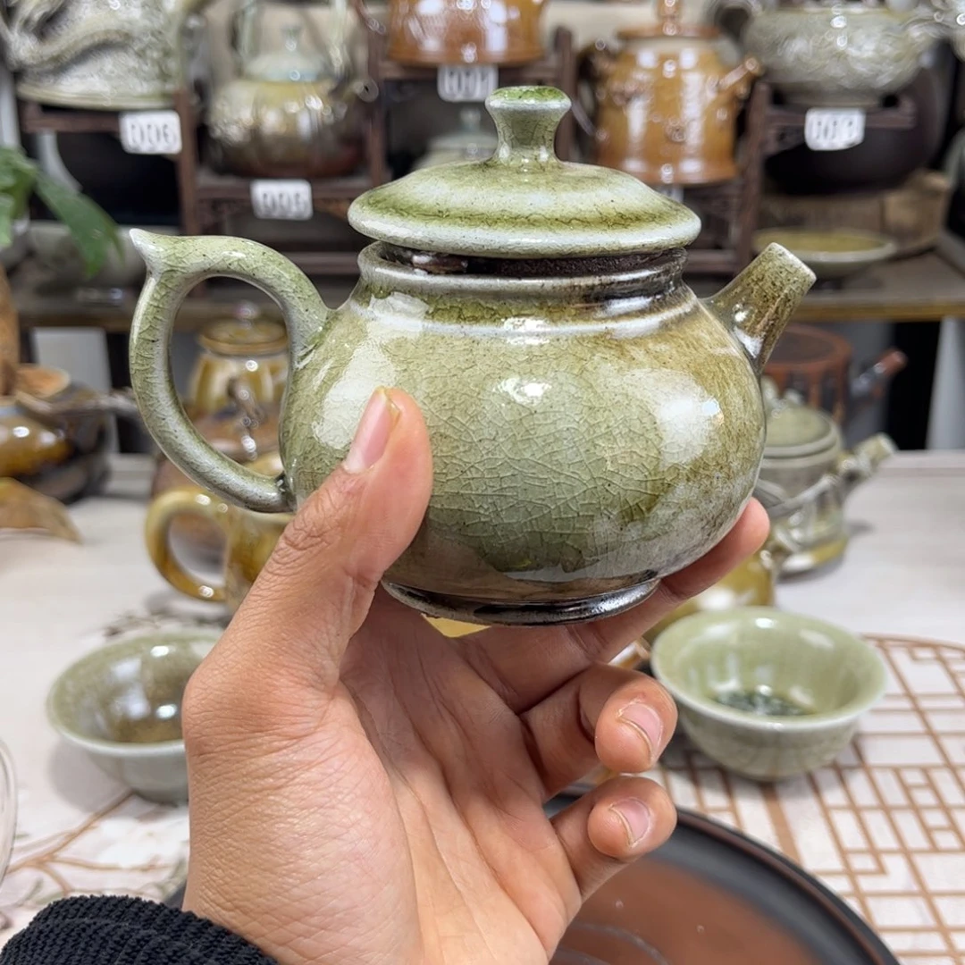 240cc白泥柴烧潘壶，古法传承裸坯柴烧