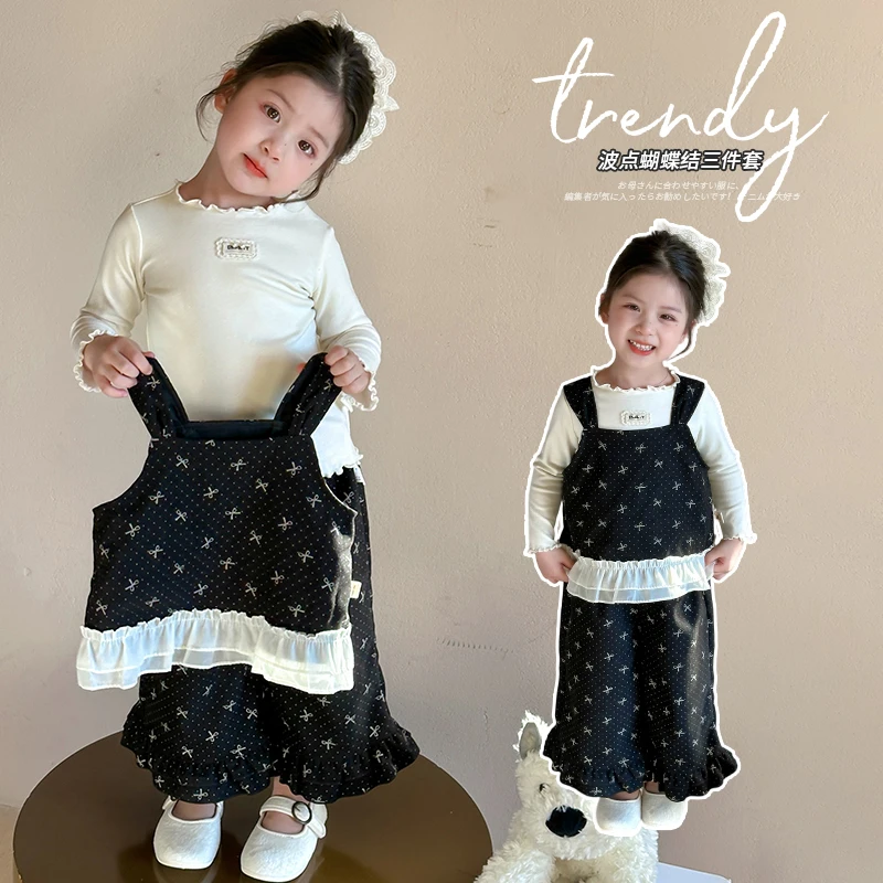 女童春秋套装2025新款洋气女宝宝休闲森系甜美公主风秋装三件套潮