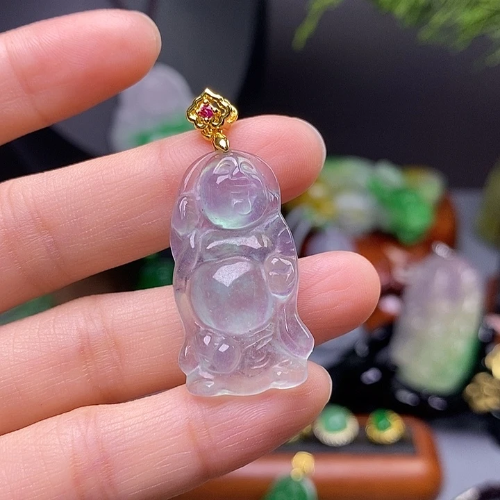 翡翠未镶嵌吊坠(赠链)