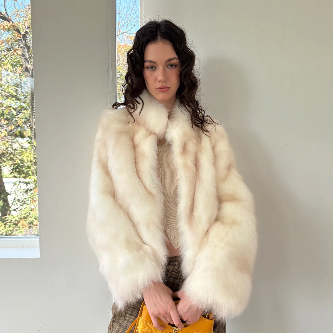 北麋「梦醒时分」2025年狐狸毛立领年轻款整皮腹毛皮草外套女新款冬