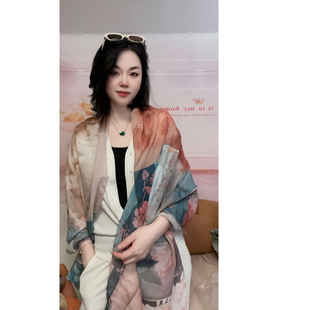 丝巾百搭180*70CM大长巾女士度假旅游海边夏季花色复古大方时尚
