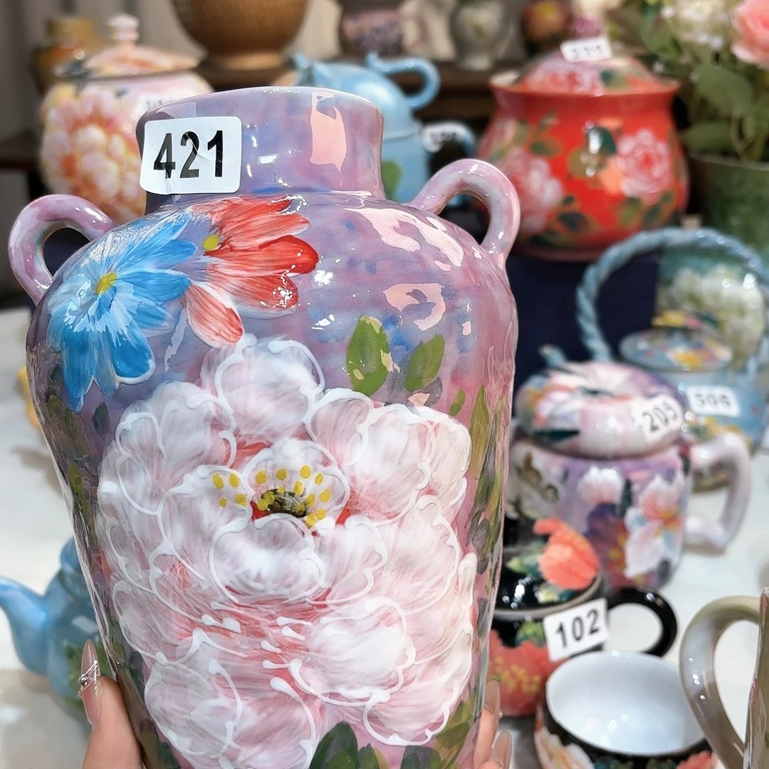 景德镇手绘高温釉下彩陶瓷茶具