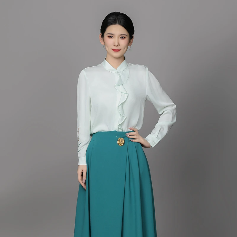 醋酸面料上衣独特漂亮衬衣长袖妙兰衬衫女款外穿夏季薄款BMT18773