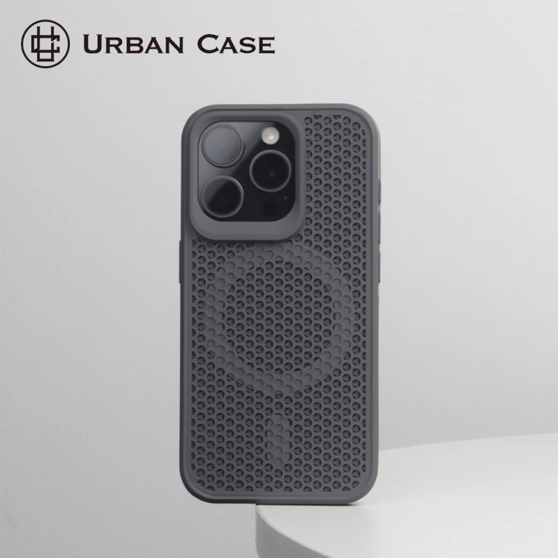 蜂窝散热网孔软TPU磁吸适用于iPhone17promax手机壳苹果16pro
