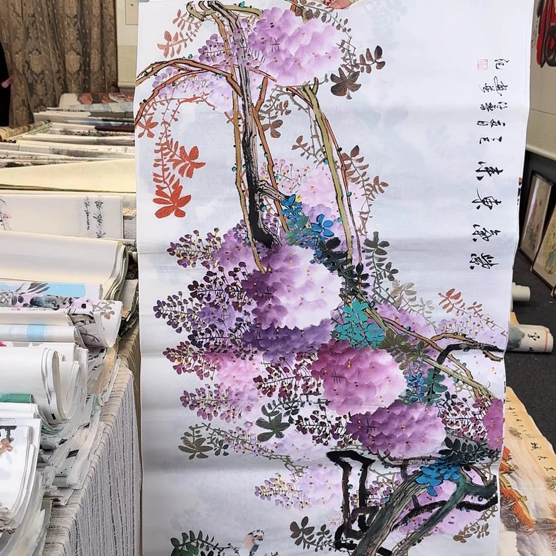 纯手绘国画作品好看四尺