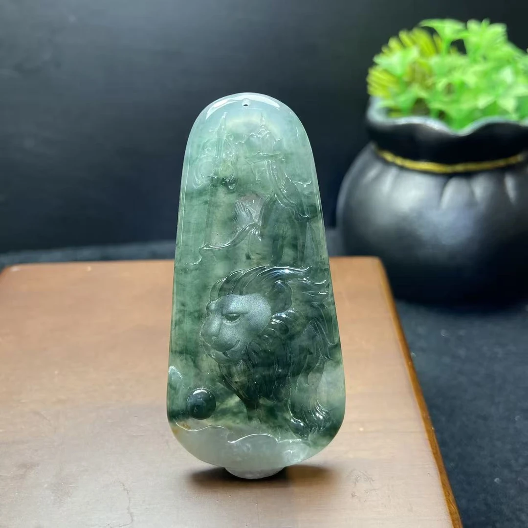 RX15天然缅甸A货翡翠冰种蓝底地藏牌/076031/北京中保拍卖