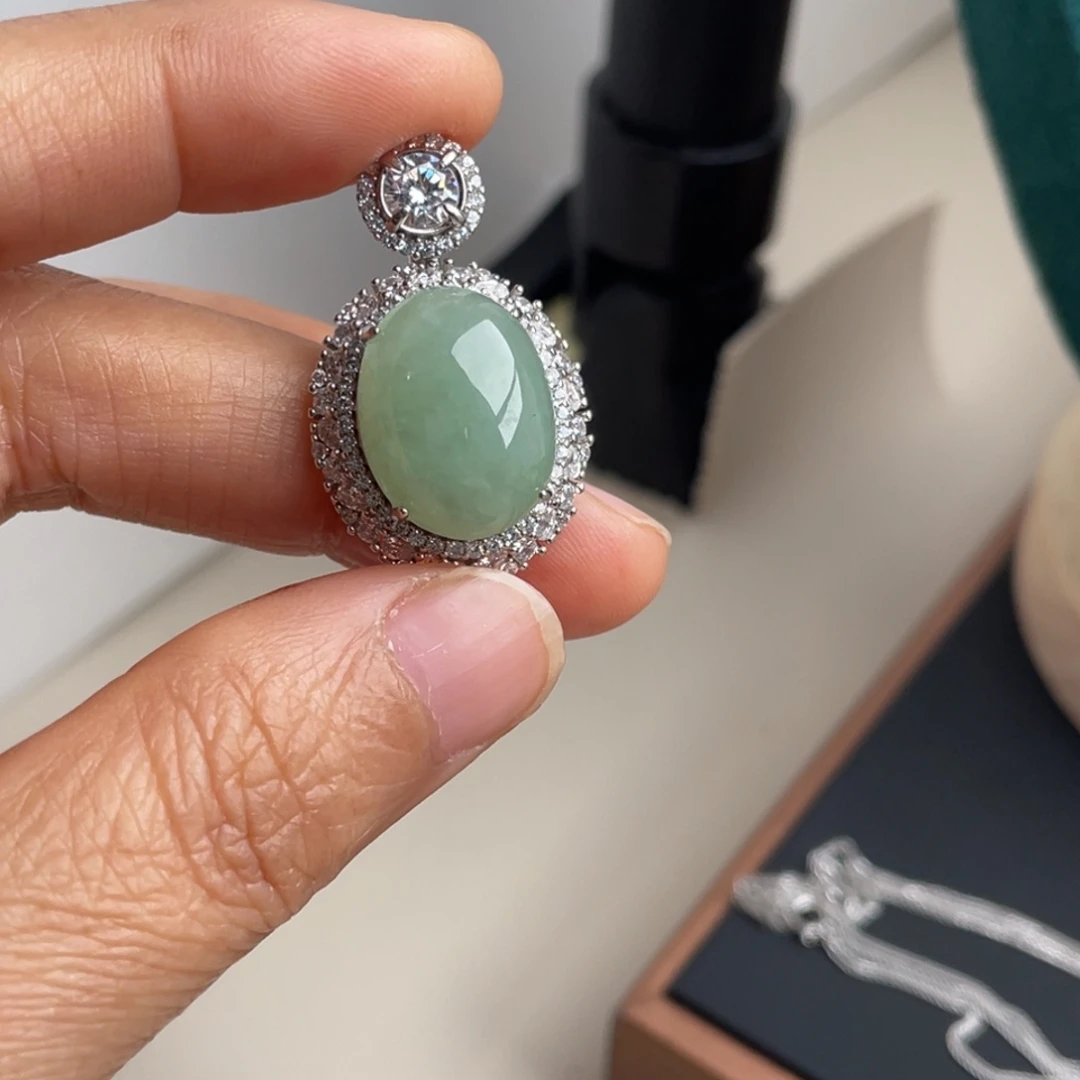 翡翠银S925镶嵌颈饰