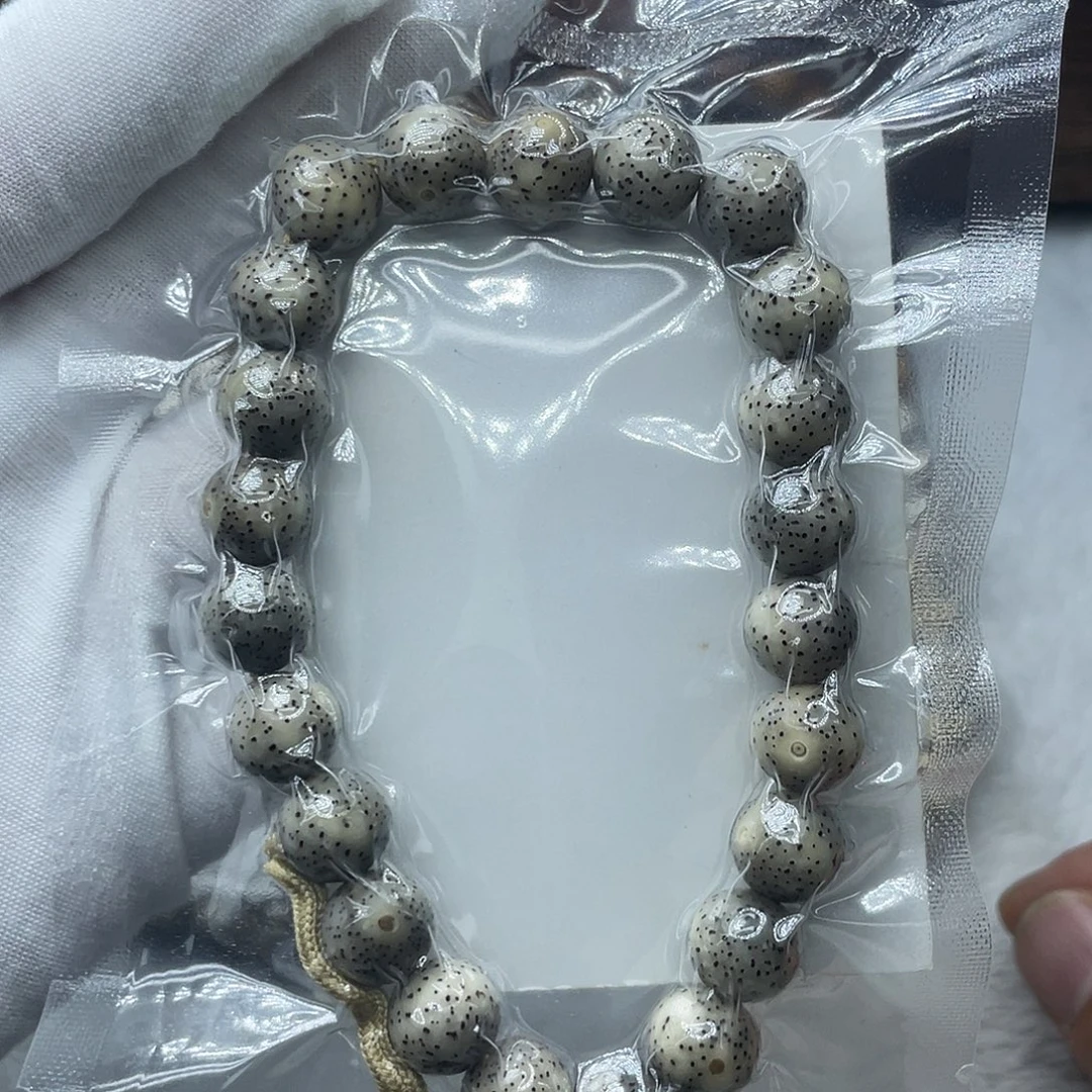 星月菩提手串原生态石玉糯冰11圆月朗星稀手持