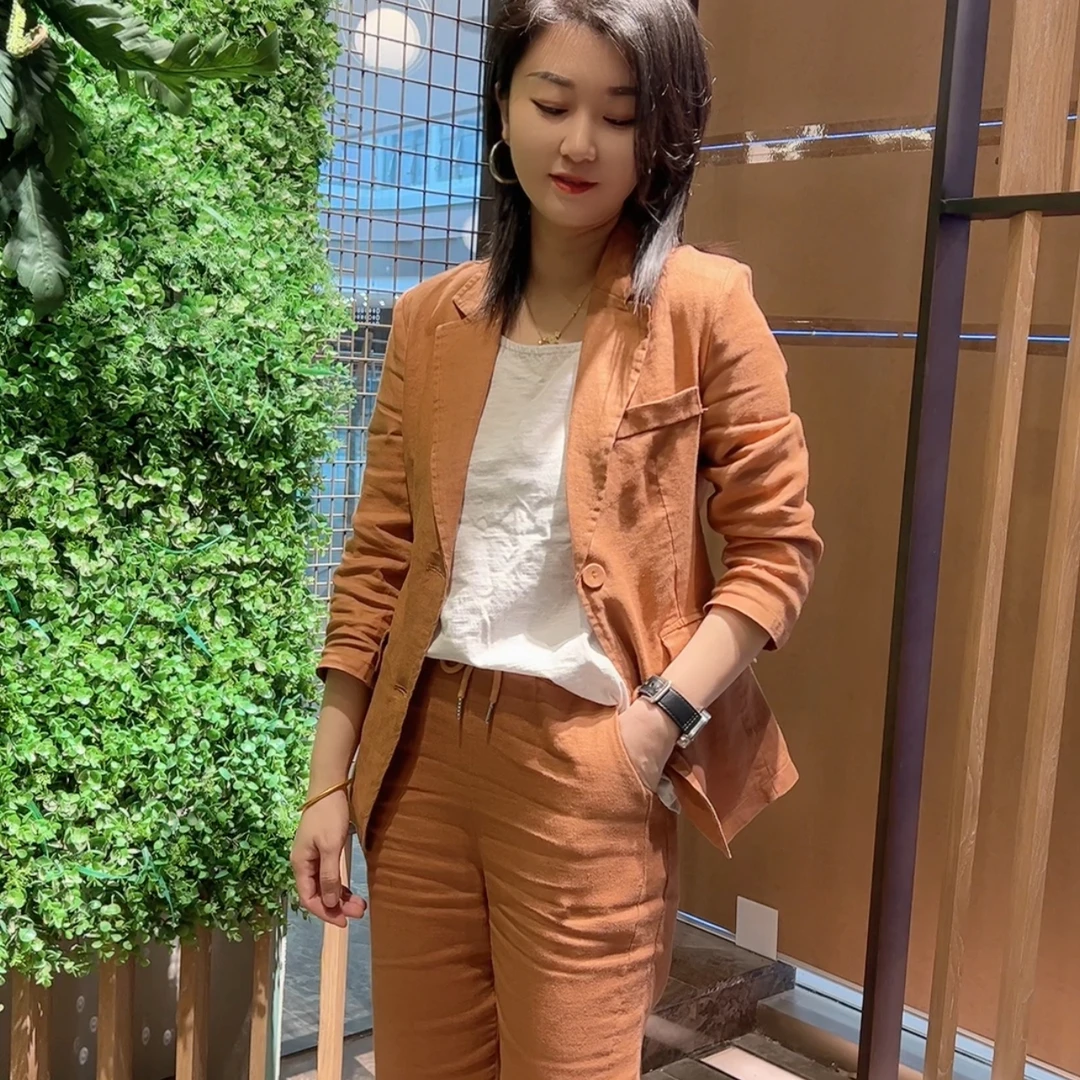 （单件西服）618亚麻西服外套单件舒适透气简约设计卡码拍大