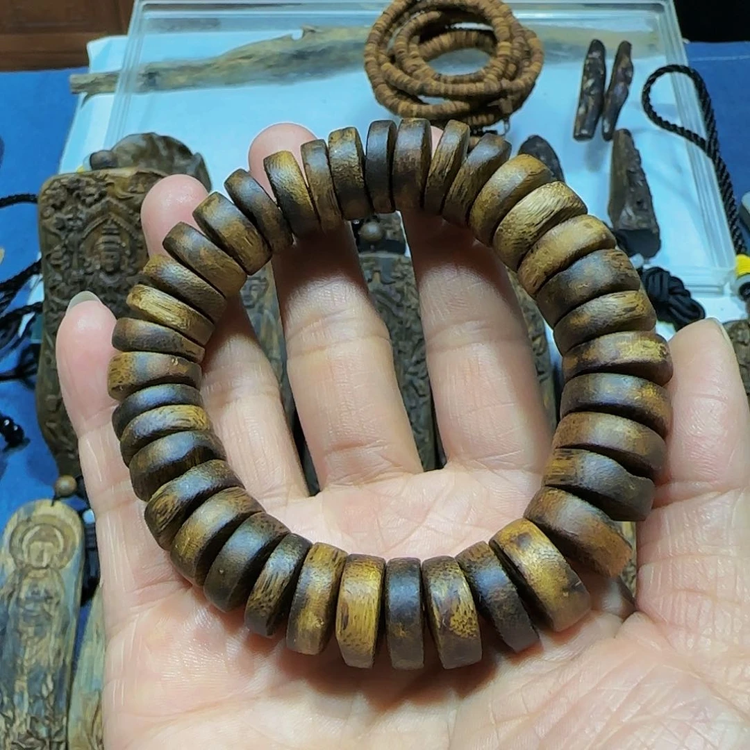 手串沉香海南白奇天然算盘珠24克多样性发一