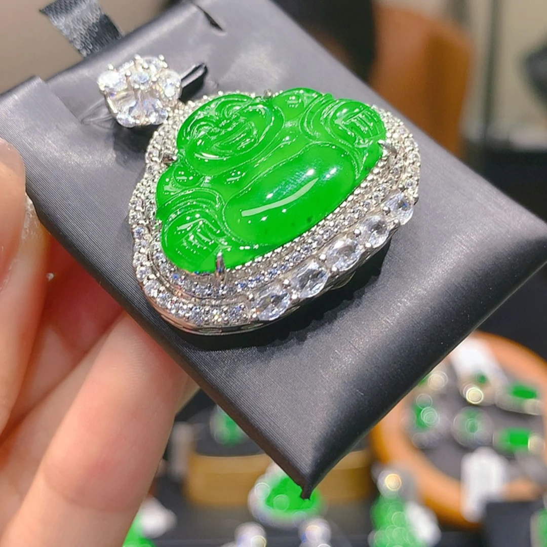 【闪购商品】翡翠银S925镶嵌颈饰7柒姐