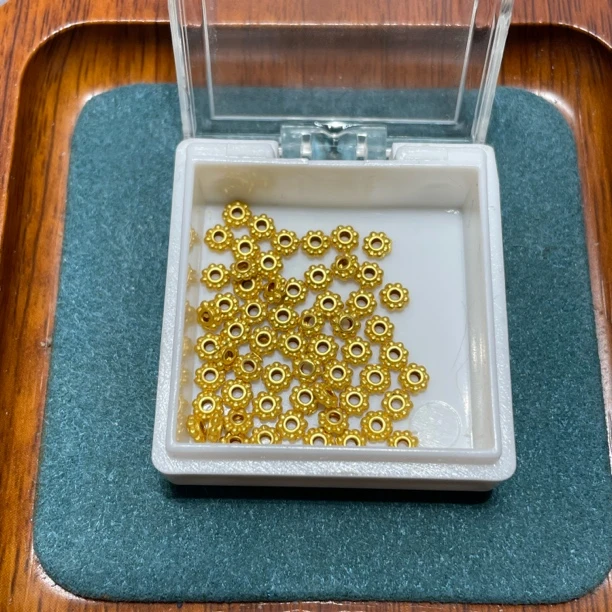 足金999素金5D硬金雪花4MM车轮垫片隔片（此订单发8个）