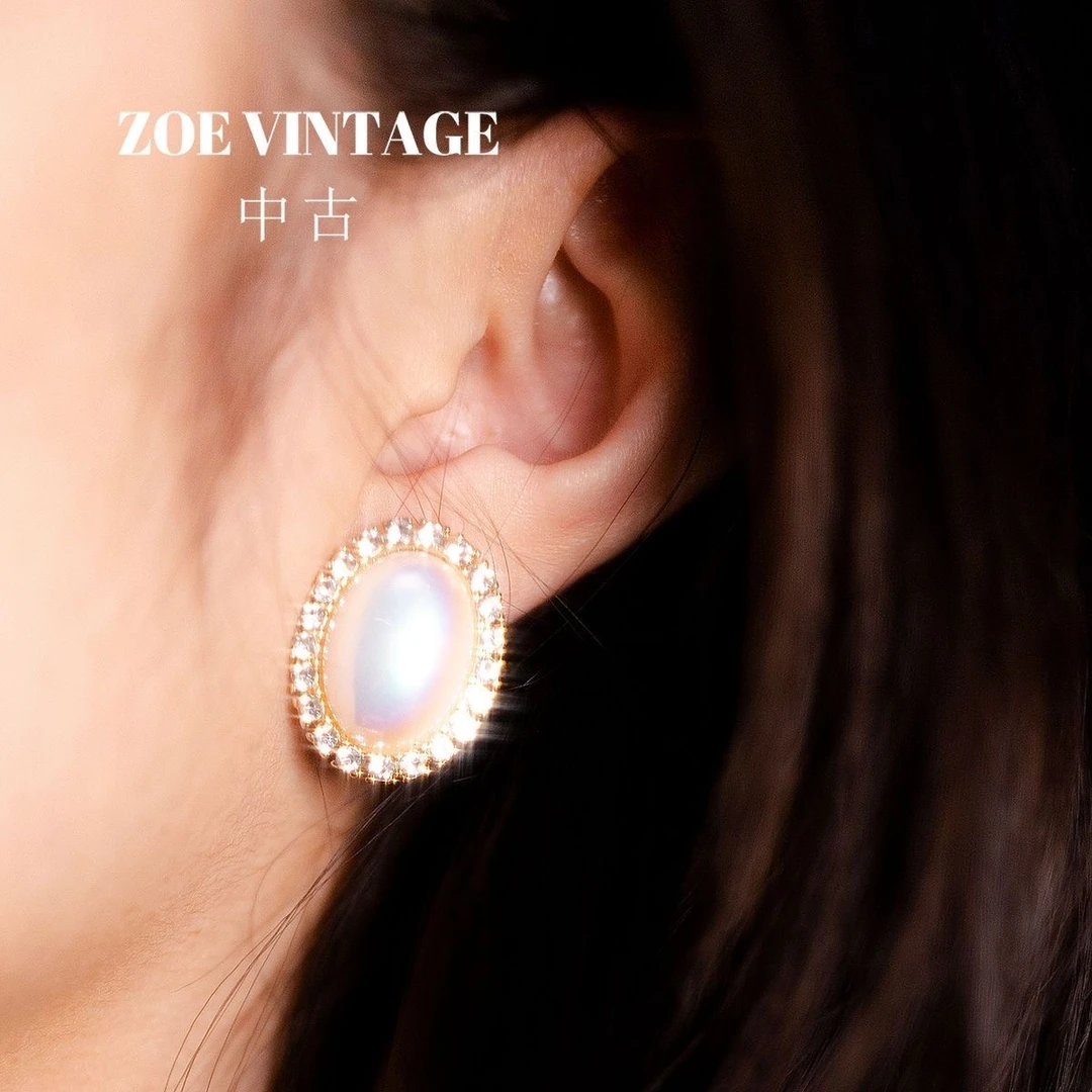 铜合金耳饰 镀K金 赫本风】气质法式耳环复古vintage简约配饰1025