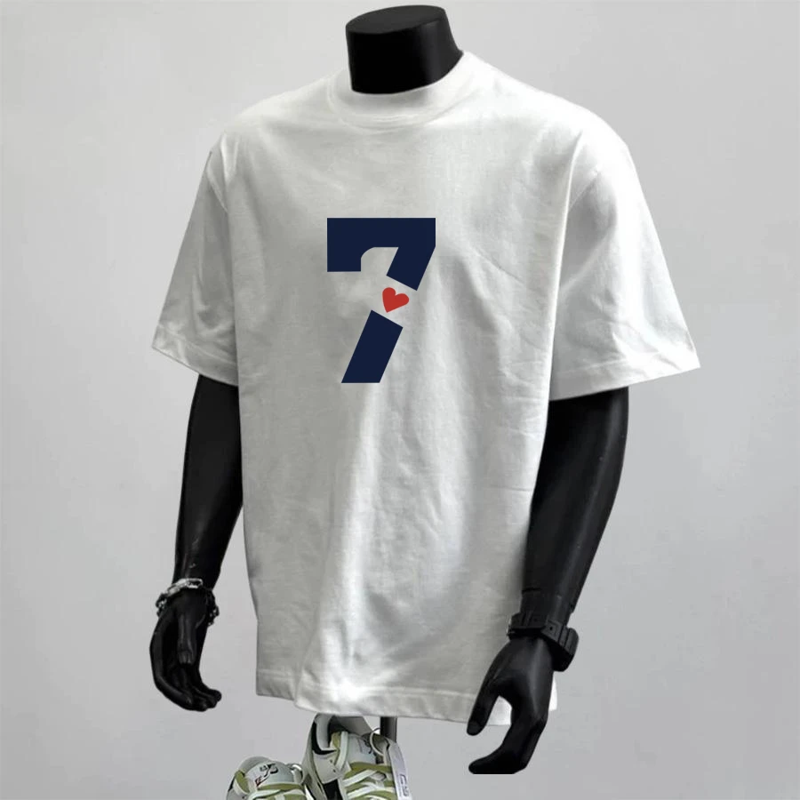 【个性数字7】男短袖t恤夏季新款重磅纯棉痞帅休闲潮流T恤百搭上衣