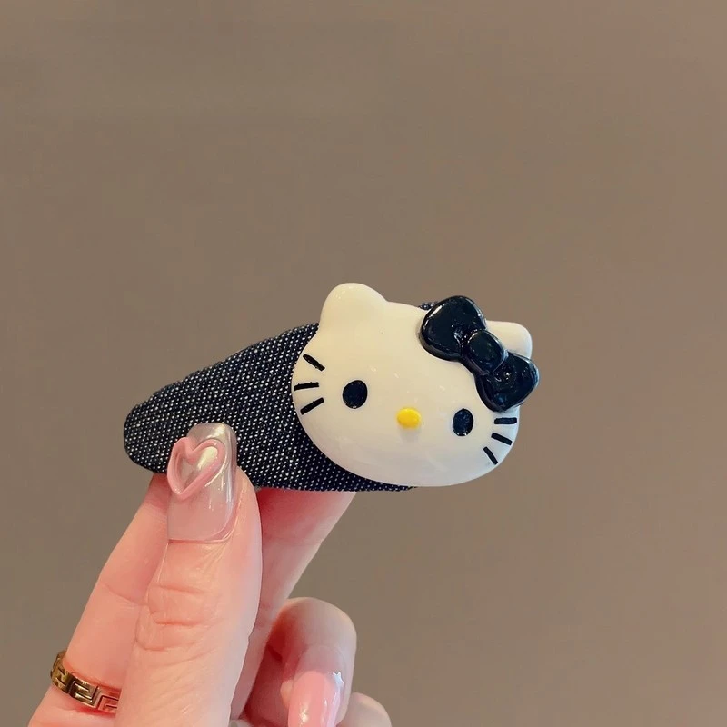 卡通KT猫咪发夹牛仔BB夹侧边夹2025新款甜妹发饰碎发刘海夹子