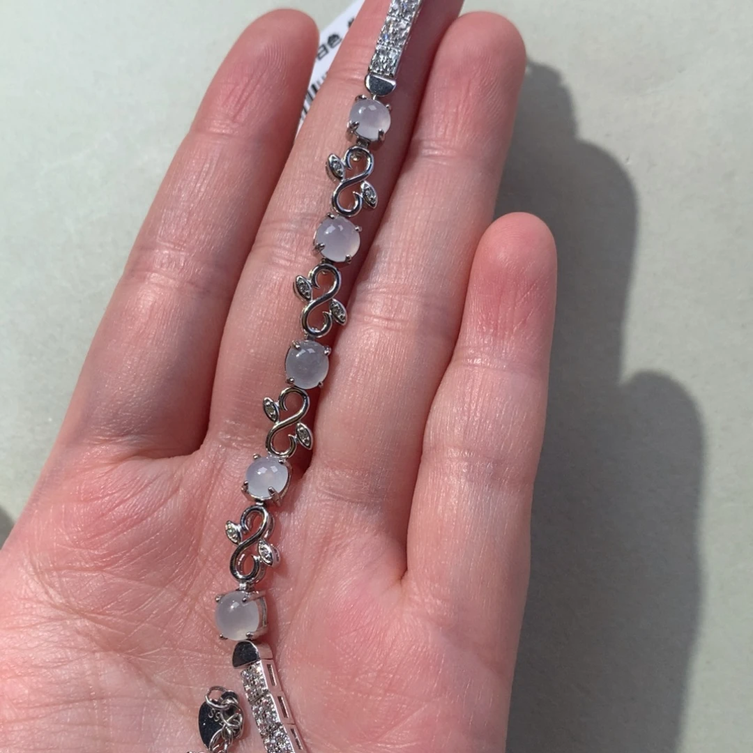 翡翠银S925镶嵌手链蛋