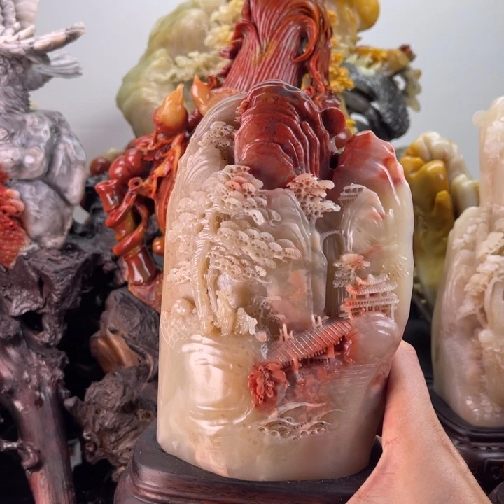 寿山石香山雅聚摆件