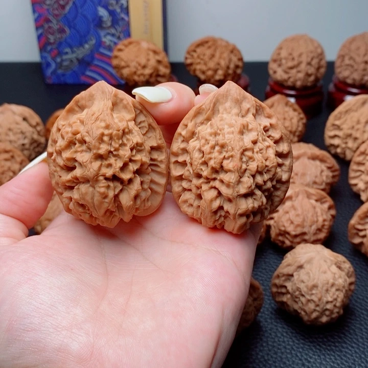 把件文玩核桃关帽43，52.3克