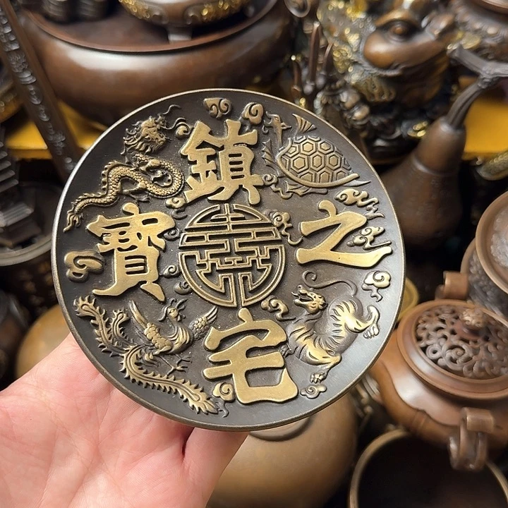 原矿 风魔铜藏收铜摆件