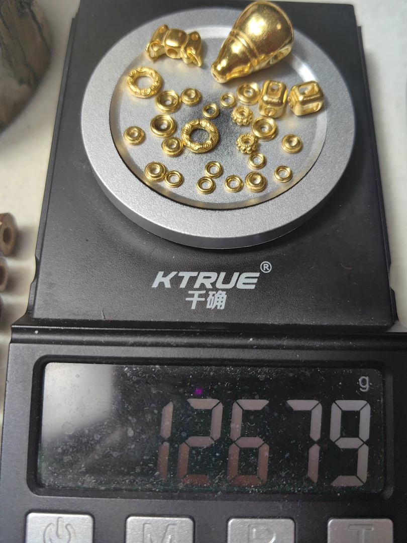 足金999三通万向轴背云弟子珠黄金手串配饰