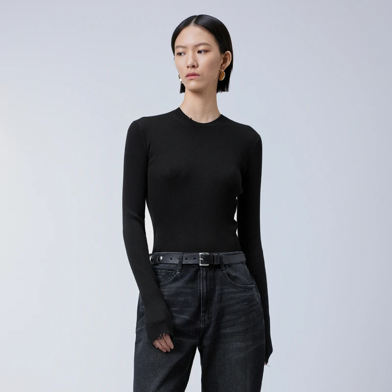 JNBY/江南布衣春秋季女装全羊毛针织衫简约修身女通勤5O2310280