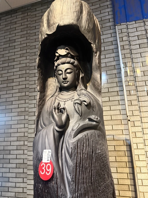 千年乌木阴沉木材质南海观音菩萨装饰摆件创意摆件落地摆件