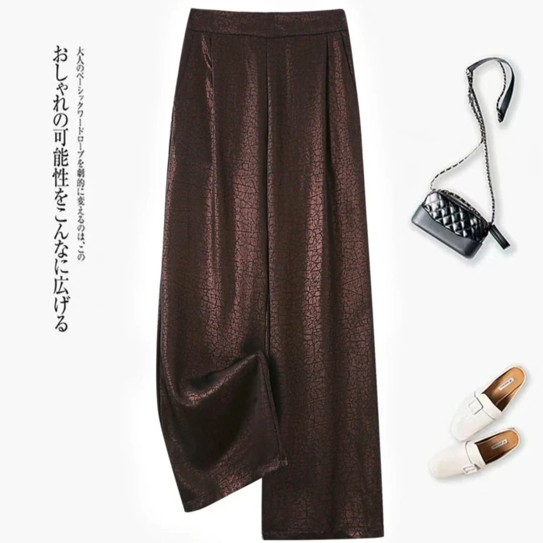 夏季中式裂纹休闲裤垂感休闲中式复古直筒裤时尚百搭