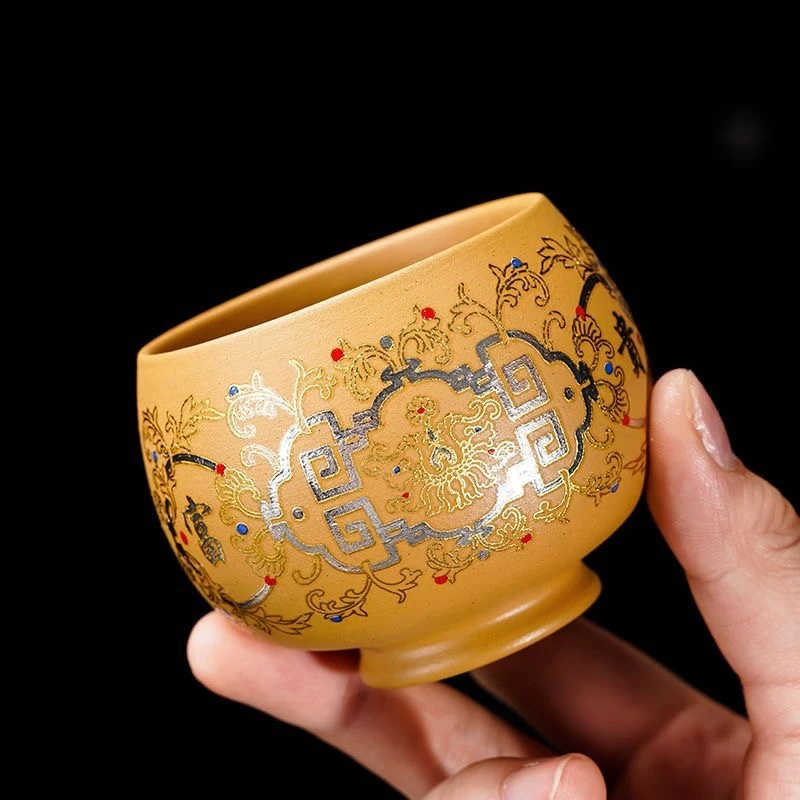 珐琅彩黄段罗汉杯（卢美对）FL1