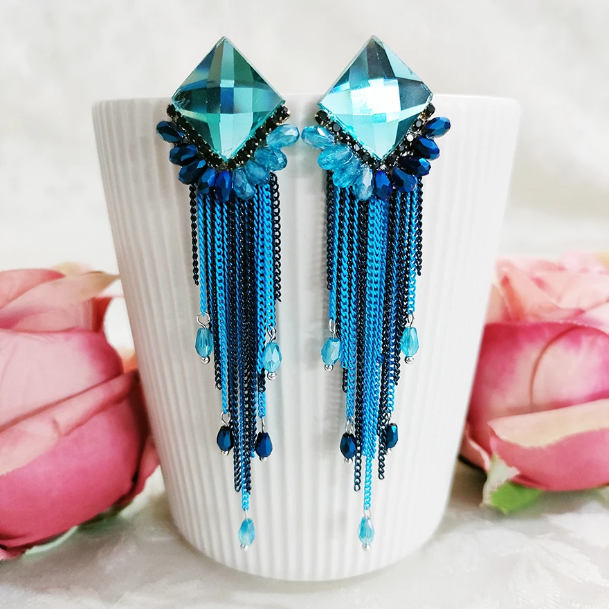 铜合金耳饰 民族风纯手工制作流苏耳环2290