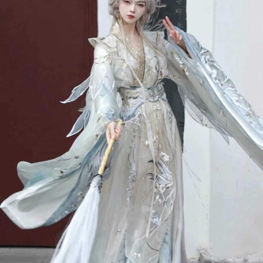 霁月瑶光汉服女魏晋风改良重工刺绣超仙汉元素仙侠古装女新款套装