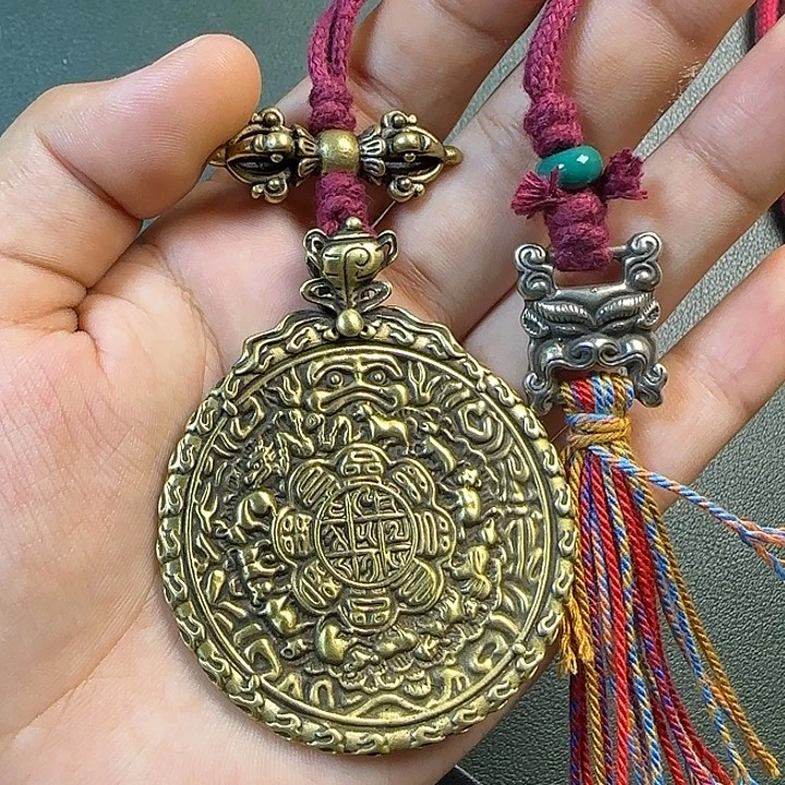 洛***孩铜铁合金类藏传工艺品九宫八卦