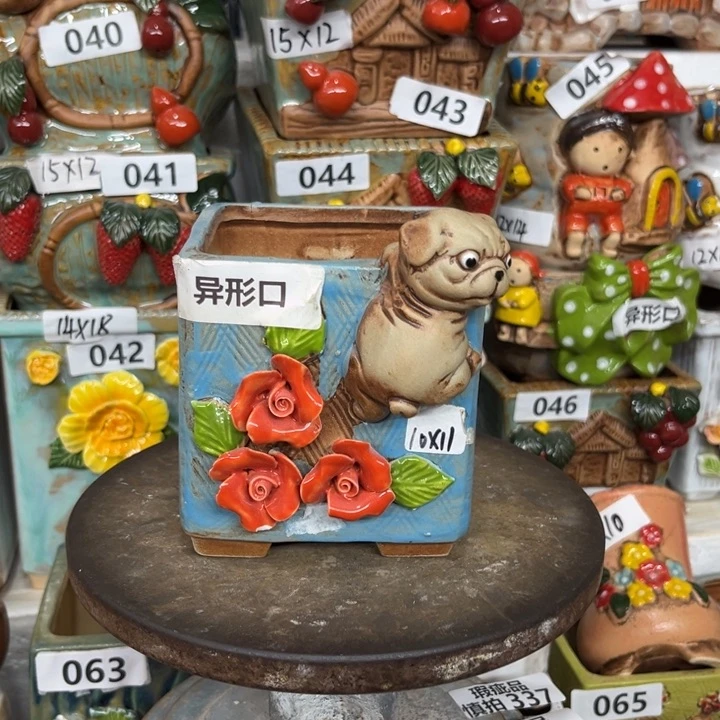 紫砂花盆粗陶材质多肉花盆