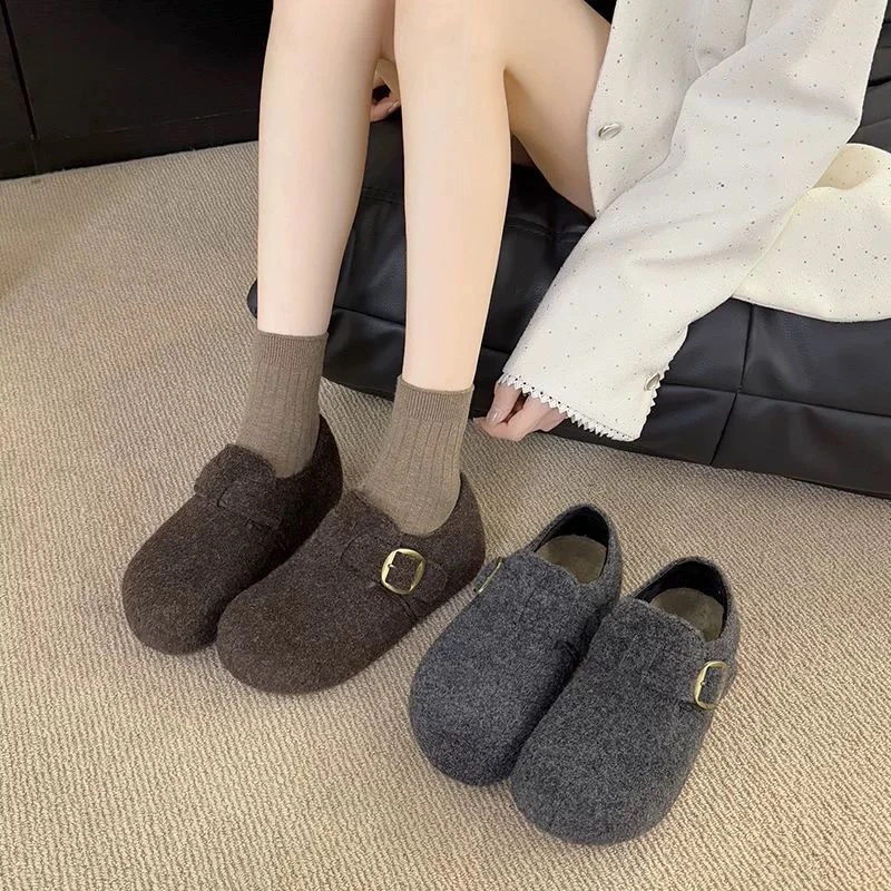 君君加绒毛呢勃肯鞋跟高5厘米D-02