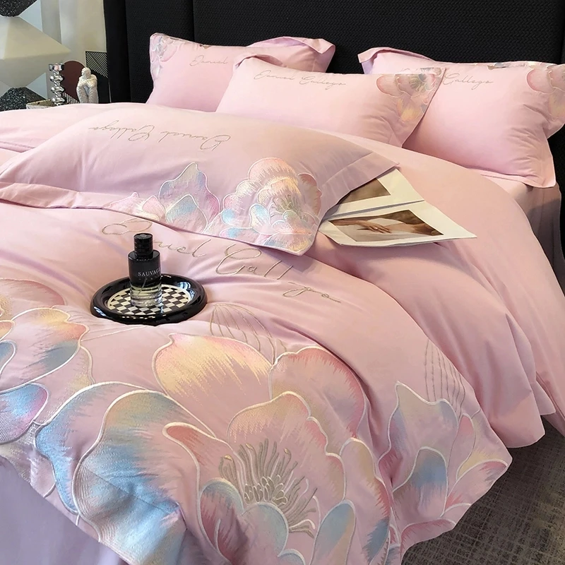 安戴娜家纺适用A类160支全棉磨毛四件套纯棉加厚被套床单笠床上品