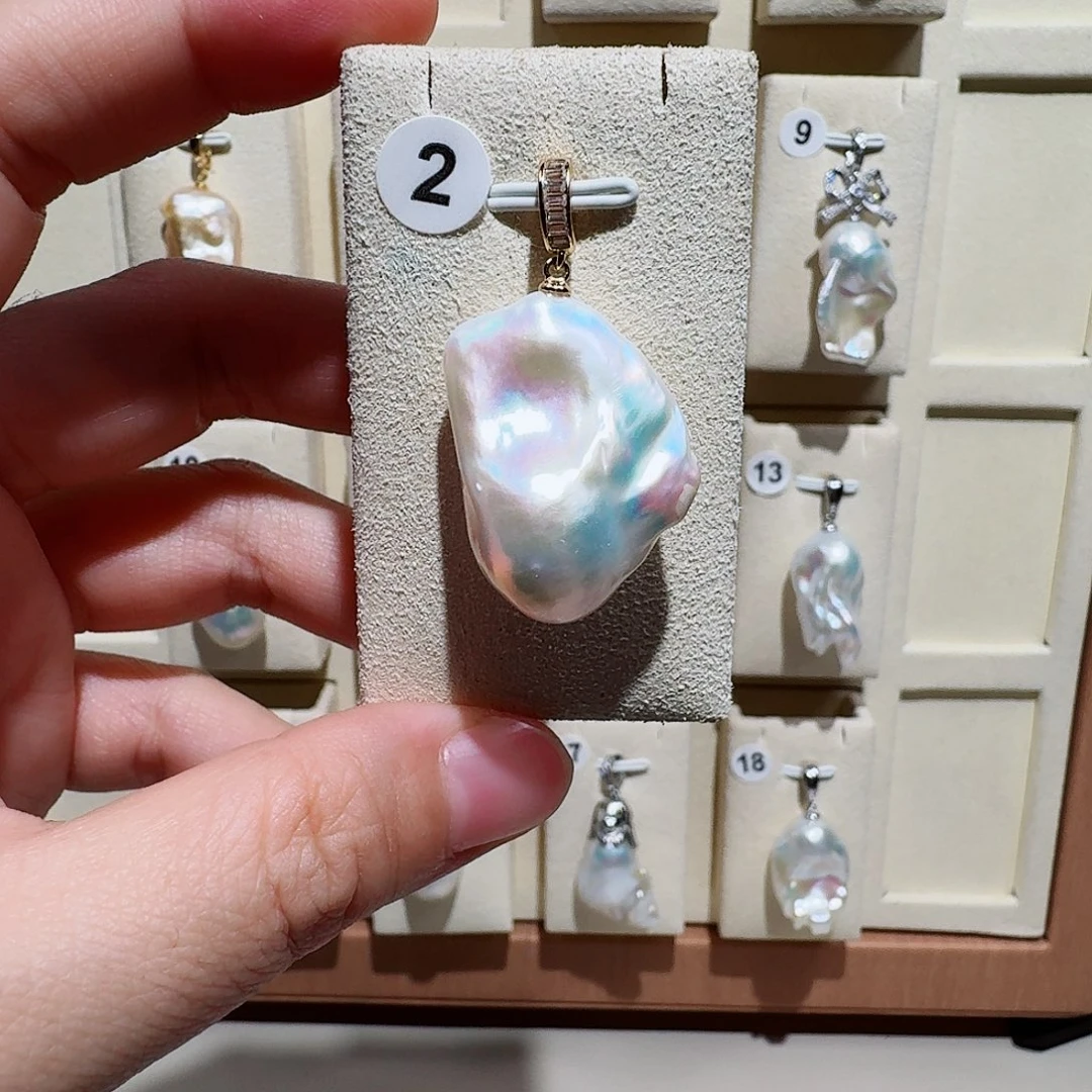 淡水珍珠银S925镶嵌颈饰