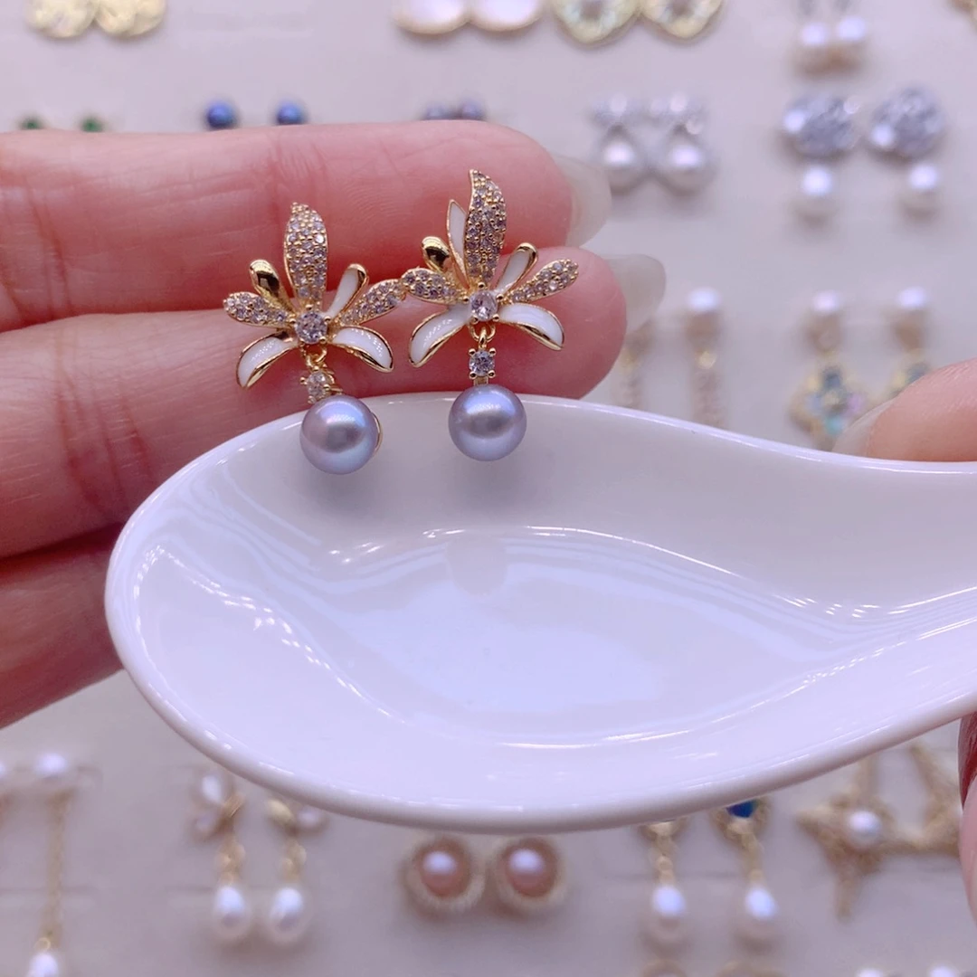 耳饰合金淡水珍珠