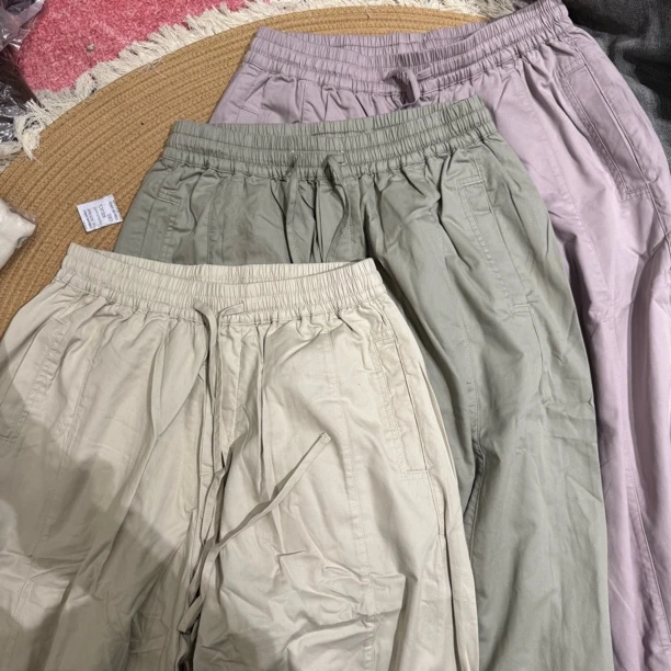 山茶｜夏季松紧女宽松显瘦束球哈伦九分休闲裤潮流速干纯色薄款