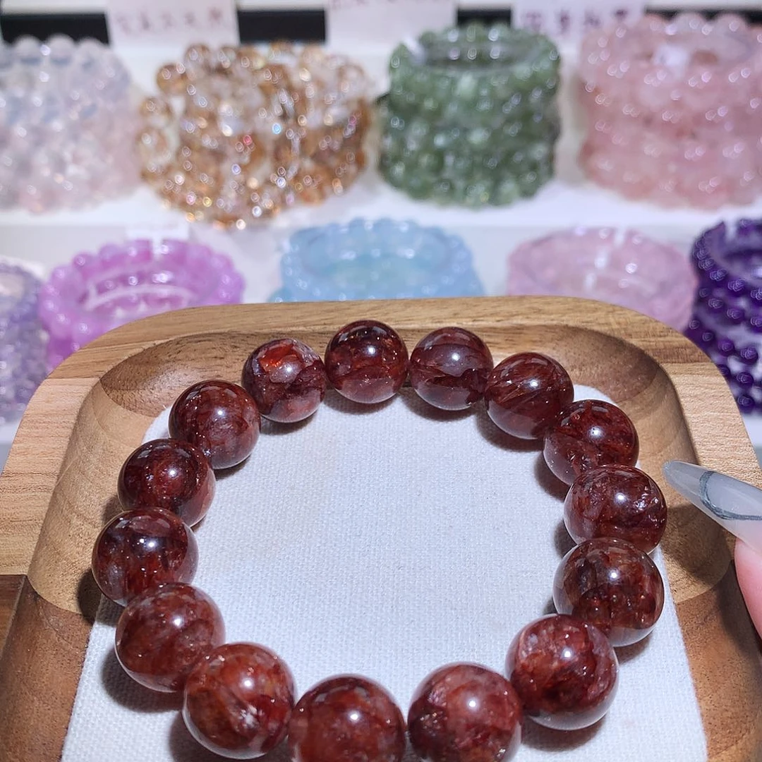 未镶嵌手链水晶红胶花15