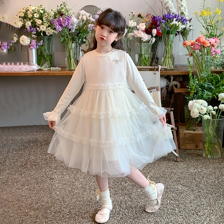 女童连衣裙春装套装2025新款洋气时髦大童春秋公主裙儿童装两件套