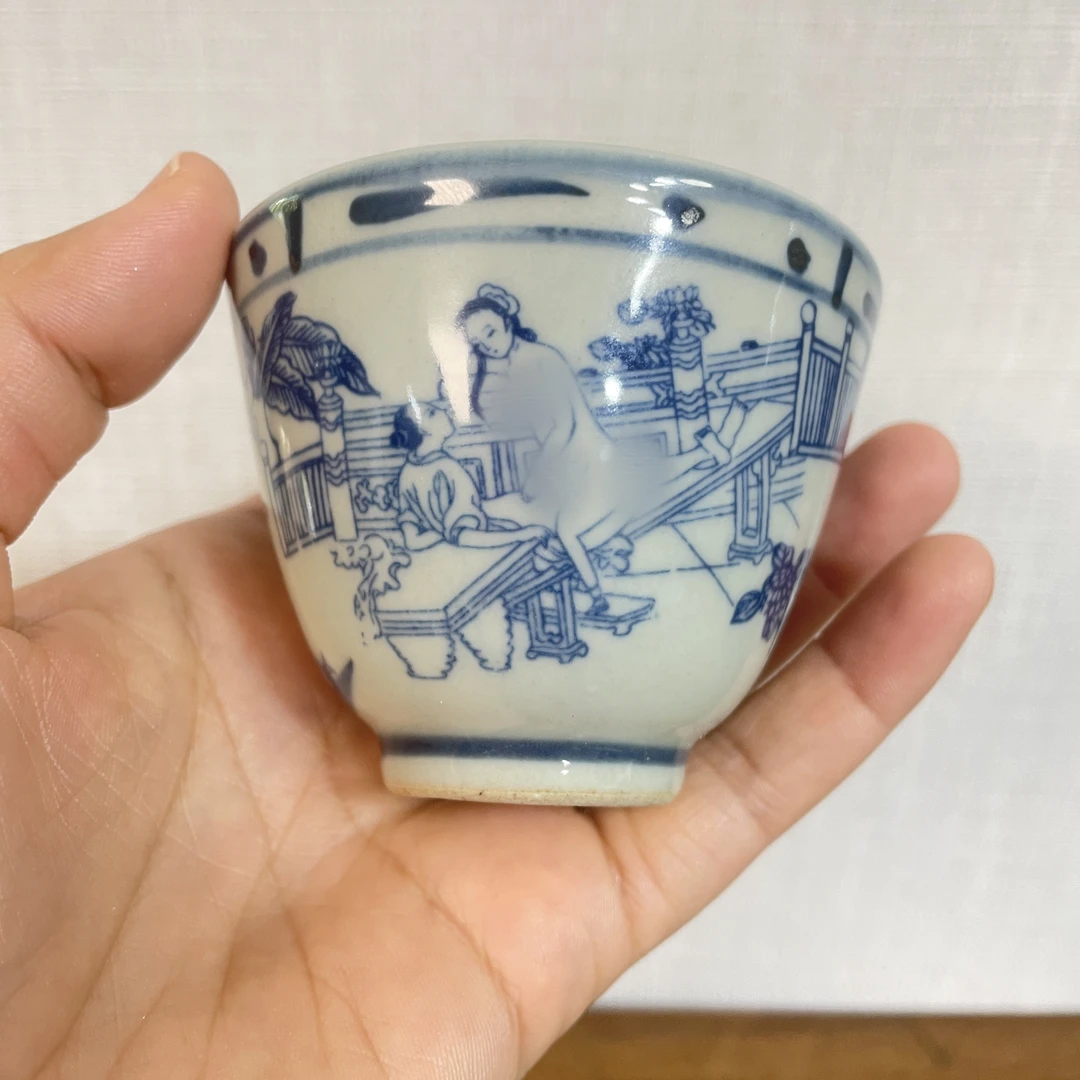 景德镇567仿明嘉靖仿古男女图男欢女爱陶瓷主人杯民窑宿功夫