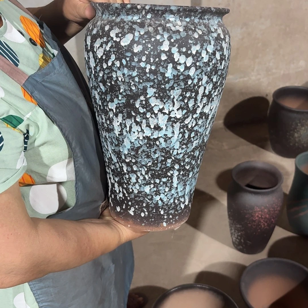 紫砂花盆口21高36